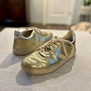 Gold Veja Sneakers